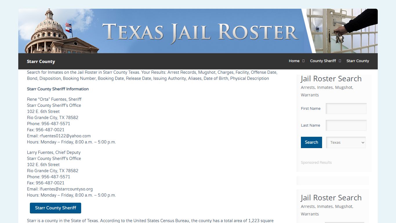 Starr County | Jail Roster Search